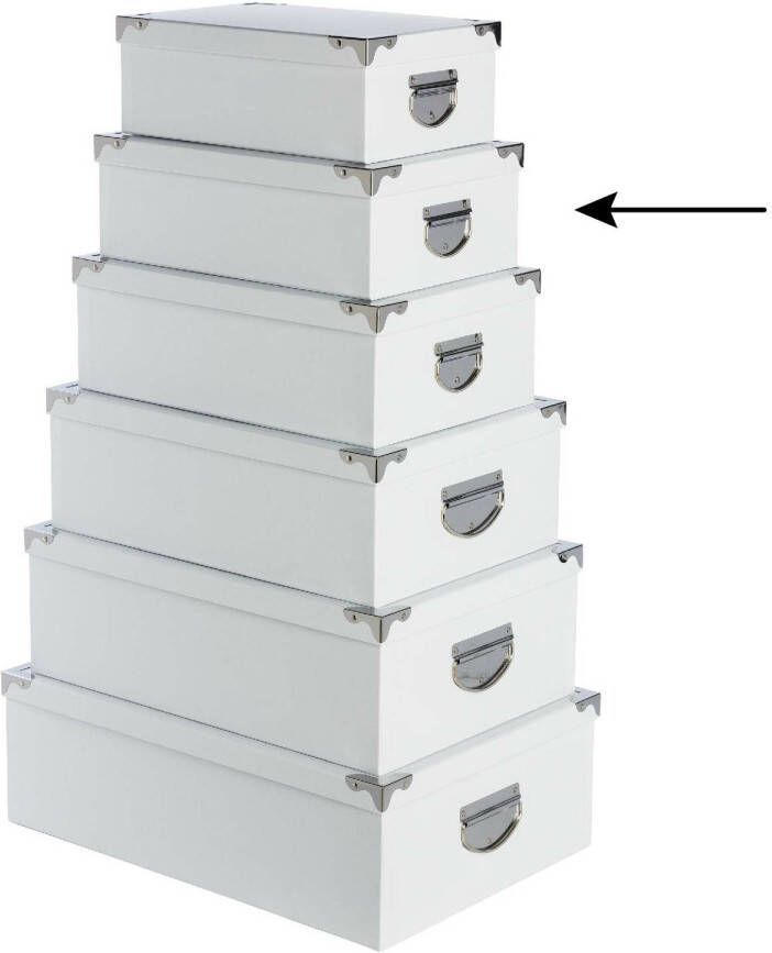 5Five Opbergdoos box wit L32 x B21.5 x H12 cm Stevig karton Whitebox Opbergbox