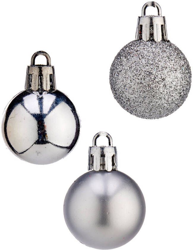 Arte r mini kerstballen 20x stuks zilver kunststof 3 cm Kerstbal