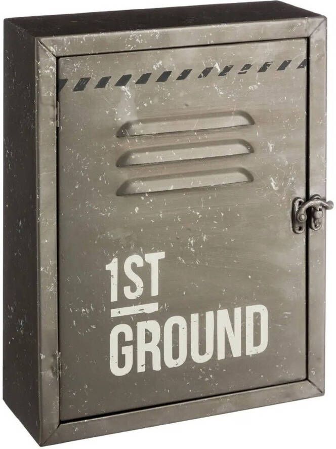 ATMOSPHERA Sleutelkastje sleutelhouder locker model metaal grijs 23 5 x 9 2 x 30 5 cm Geschikt voor 6 sleutels sleutelbossen Sleutelkastjes