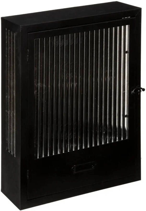 ATMOSPHERA Sleutelkastje sleutelhouder van metaal en glas zwart 29 x 8 5 x 38 cm Geschikt voor 6 sleutels sleutelbossen Sleutelkastjes