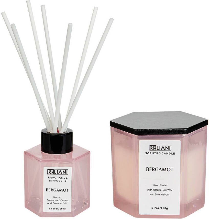 Beliani CLASSY TINT Geurkaars-Roze-Soja wax