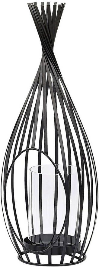 Beliani LOMBOK windlichtzuilen-Zwart-Metaal