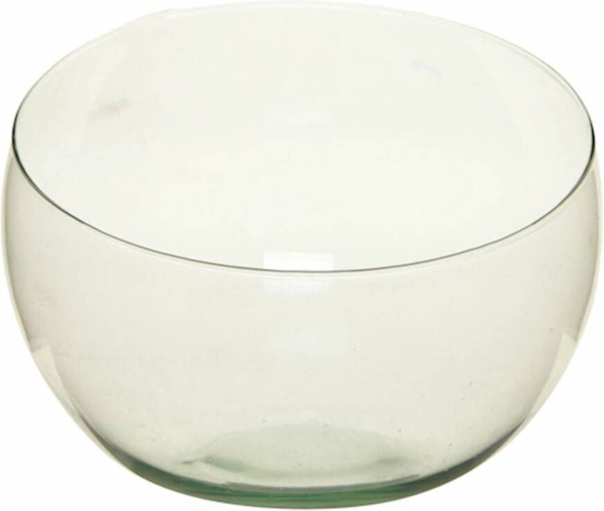 Bellatio Design Bolvaas schuine halve schaal transparant gerecycled glas D25 x H20 Vazen