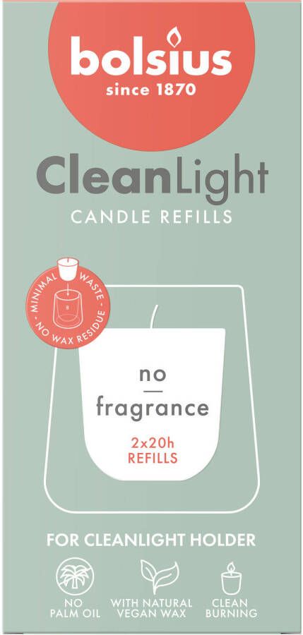 Bolsius geurkaars Clean Light navulling s 2 Zero fragrance