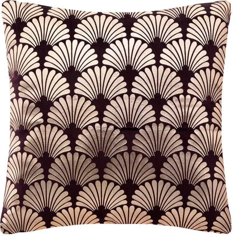CASA DI ELTURO Velvet Sierkussen Pauw – Donker Paars Zwart – 40 x 40 cm