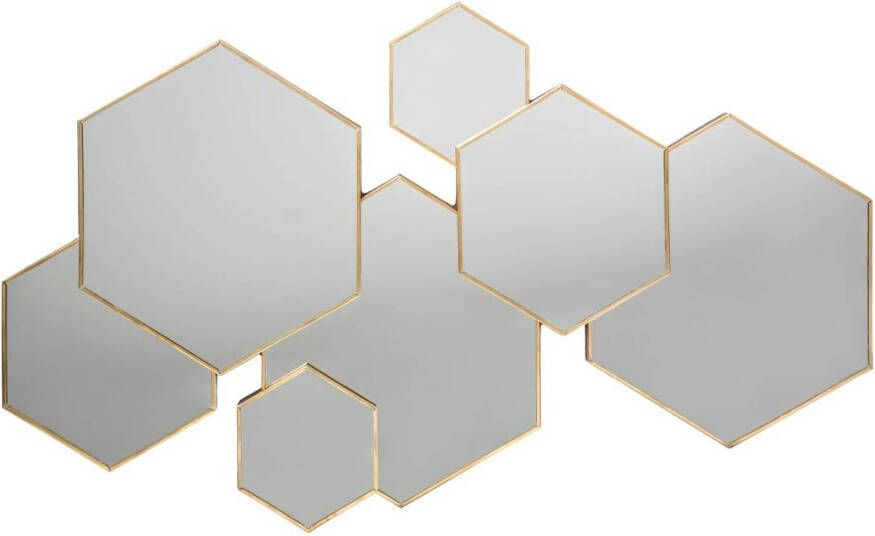 CASA DI ELTURO Wandspiegel Hexagon Goud