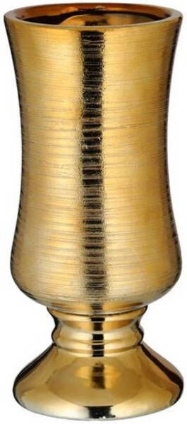 Cepewa Bloemenvaas goud van keramiek 10 6 x 24 2 cm Stijlvolle bloemen of takken vaas voor binnen Kelkvaas Vazen