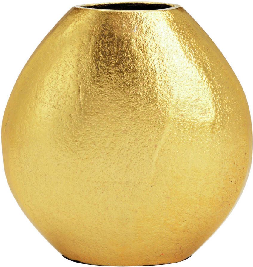 Cepewa Deco Metalen bloemenvaas goud Monaco de luxe D16 x H16 cm Vazen