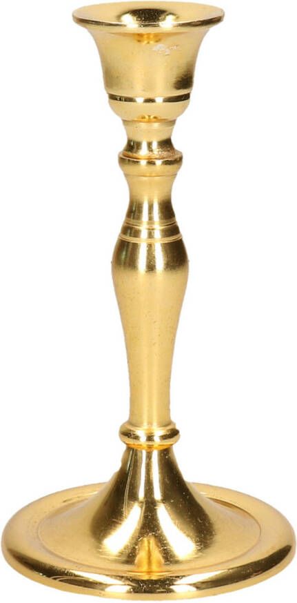 Cepewa Luxe kaarsenhouder kandelaar klassiek goud metaal 10 x 10 x 17 cm kaars kandelaars
