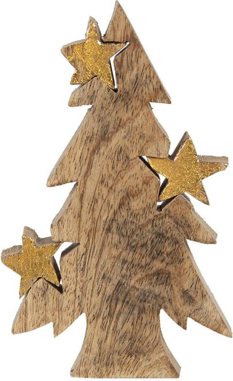 Clayre & Eef Bruine Decoratie kerstboom 10*3*16 cm 6H1906
