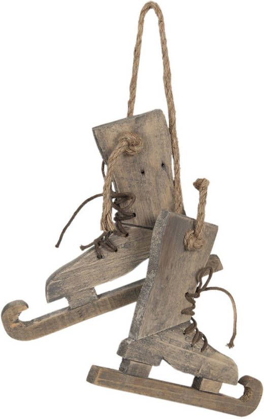 Clayre & Eef Bruine Decoratie schaatsen 26*4*20 cm 6H1860