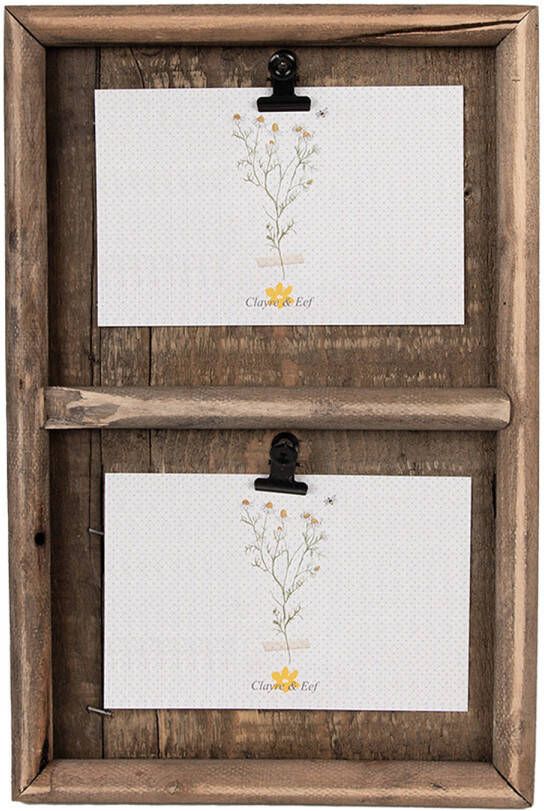 Clayre & Eef Fotolijst 20x3x30 cm Bruin Hout Rechthoek Fotohouder Bruin Fotohouder