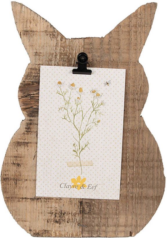 Clayre & Eef Fotolijst Konijn 18x2x25 cm Bruin Hout Fotohouder Bruin Fotohouder