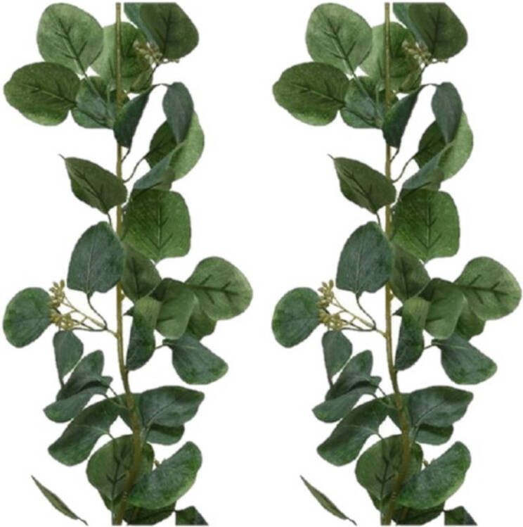 Decoris 2x stuks groene klimop kunstplant slinger 180 cm Kunstplanten