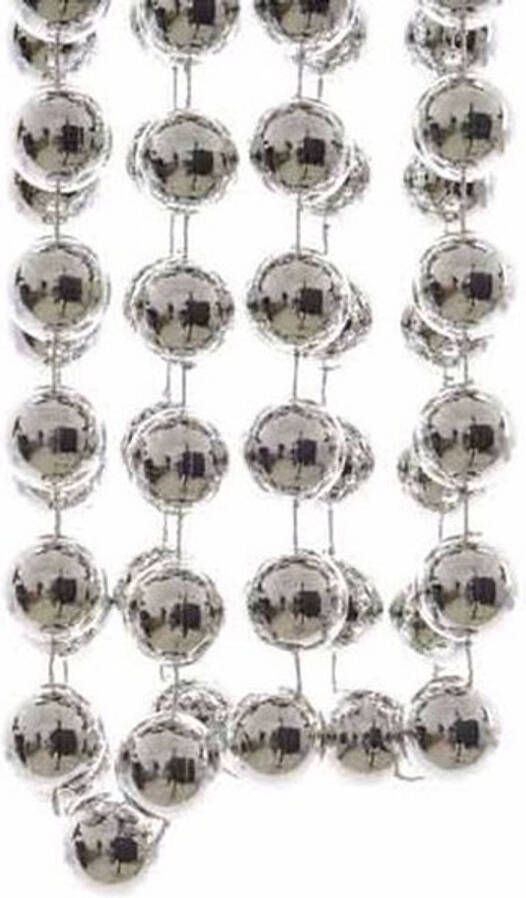 Decoris Elegant Christmas kerstboom decoratie kralenslinger XXL zilver 270 cm Kerstslingers
