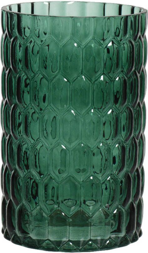 Decoris cilinder vaas glas D13 x H30 cm emerald groen Vazen