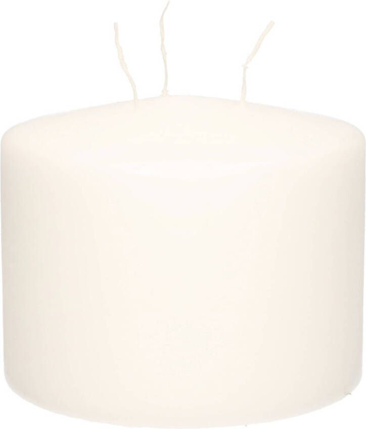Enlightening Candles Witte multi lonten kaars 15 x 12 cm 104 branduren Geurloze kaarsen wit Woondecoraties Stompkaarsen