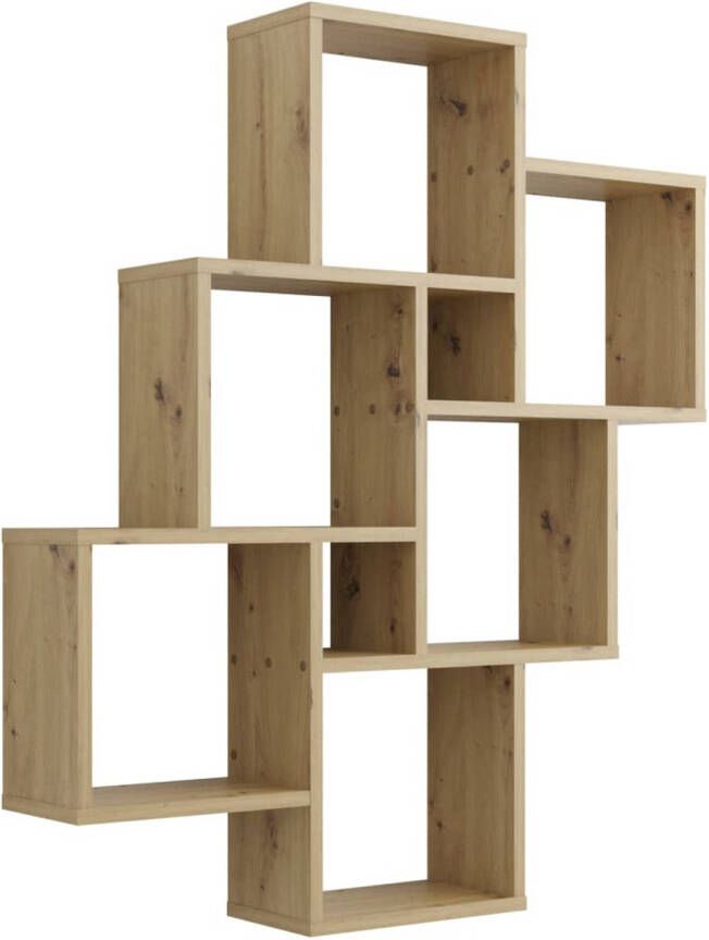 FMD Wandschap met 8 vakken artisan eikenkleurig