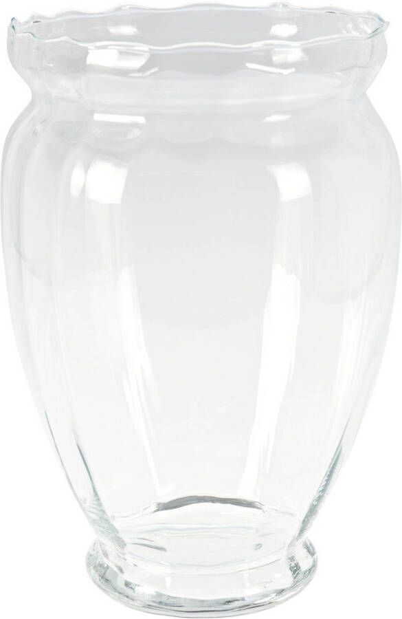 H&S Collection Bloemen vaas transparant glas D21 x H35 cm Vazen