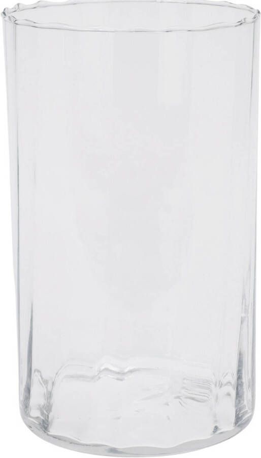 H&S Collection HS Collection Bloemen vaas glas transparant H22 cm Vazen