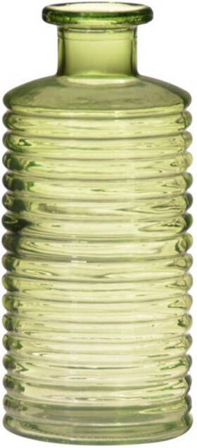 Hakbijl Glass Glazen stijlvolle bloemenvaas vazen transparant groen met diameter 14.5 cm en hoogte 31 cm Bloemen kunstbloemen boeketten Vazen