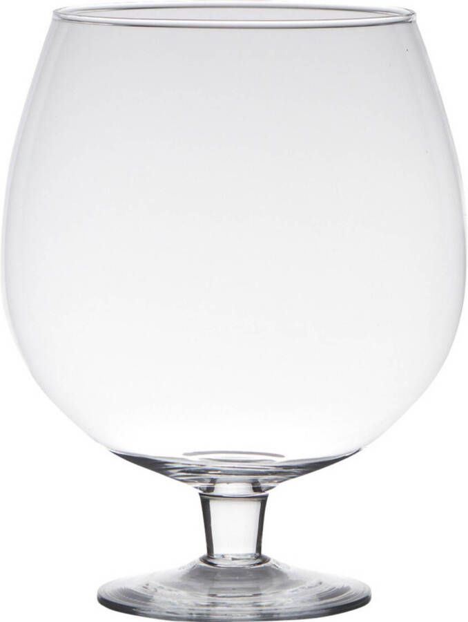 Hakbijl Glass Luxe stijlvolle Brandy bloemenvaas bloemenvazen 38 cm transparant glas Vazen