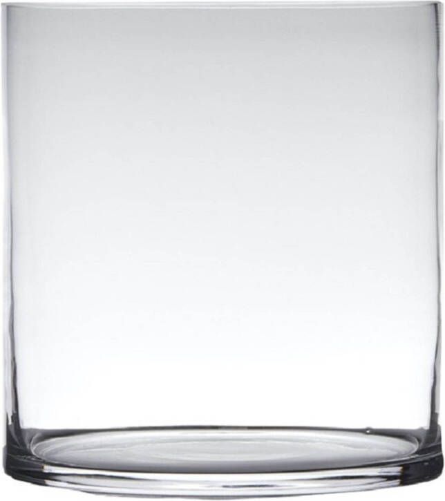 Hakbijl Glass Transparante home-basics cilinder vorm vaas vazen van glas 30 x 25 cm Vazen