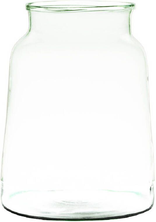 Hakbijl Glass Transparante grijze stijlvolle vaas vazen van gerecycled glas 30 x 23 cm Vazen