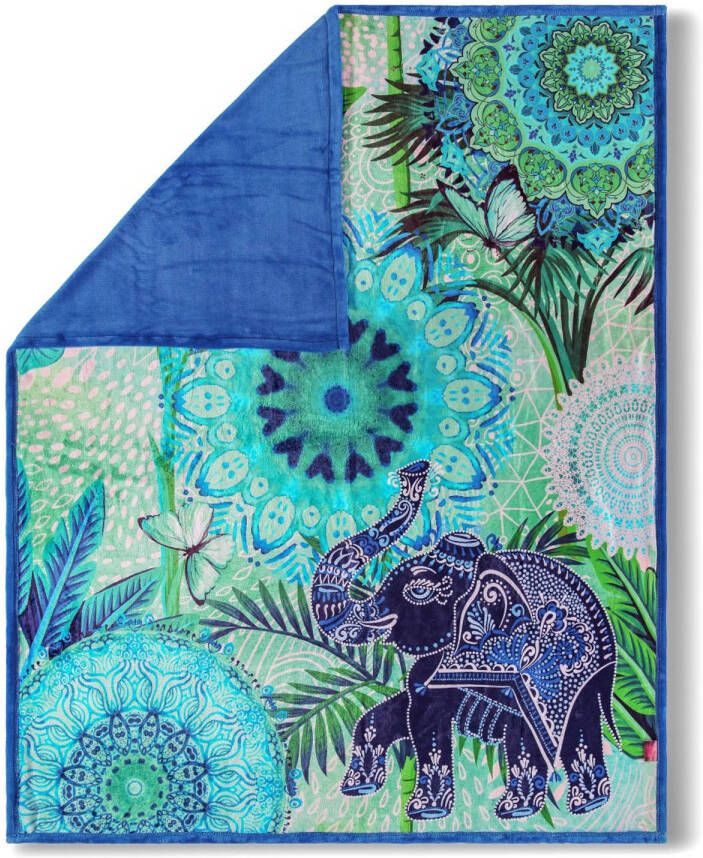 HIP plaid Isara 160 x 130 cm polyester blauw