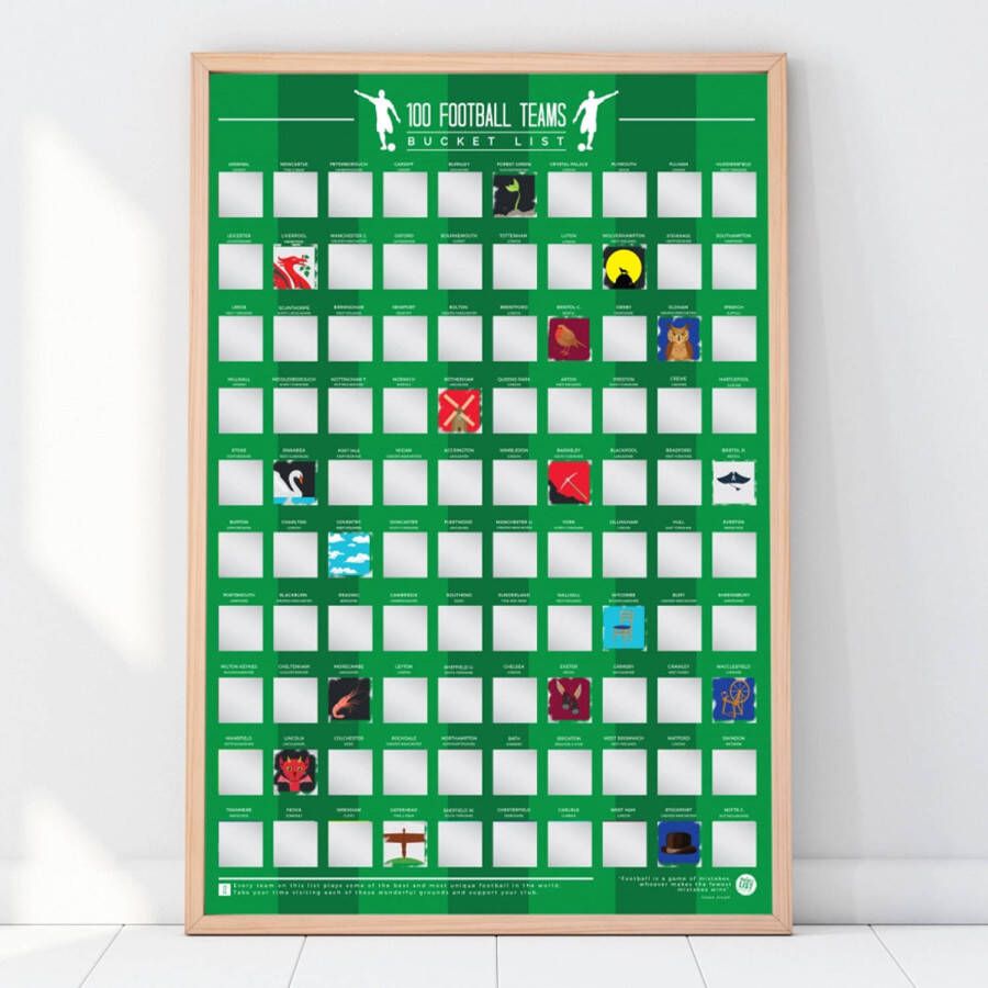 huismerk Retro poster 100 english football teams kraskaart