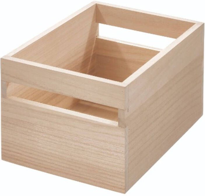 iDesign Opbergbox met Handvat 25.4 x 19 x 15.2 cm Paulownia Hout Eco Wood