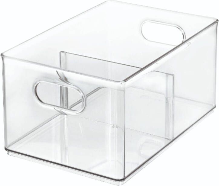 IDesign Opbergbox met Verdeler 20.3 x 30.5 x 15.2 cm Kunststof Transparant | The Home Edit