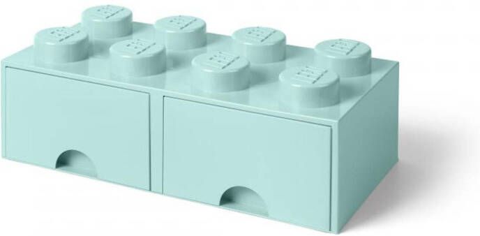 LEGO opberglade Brick 8 Aqua Blue