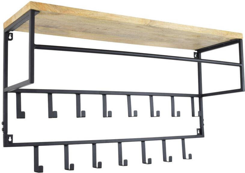 Loft42 Petri Kapstok 15 haken Metaal Zwart 100x57x30