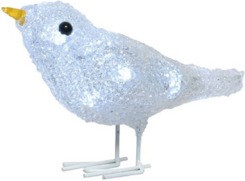 Lumineo Kerstverlichting vogel koel-wit 30 LED 16 cm kerstverlichting figuur