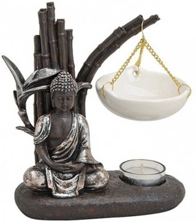 Merkloos Boeddha oliebrander zentuin 20 cm Geurbranders
