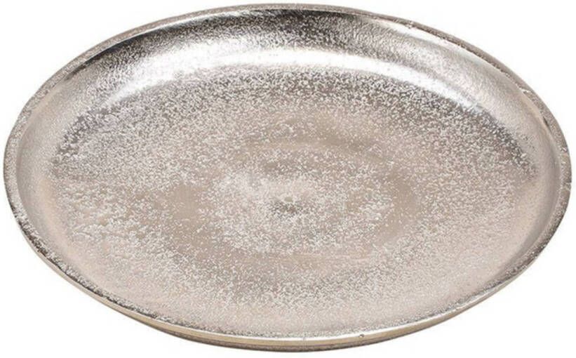 Merkloos Kaarsenbord plateau rond zilver aluminium 20 x 20 cm Kaarsenonderzetter Kaarsenplateaus