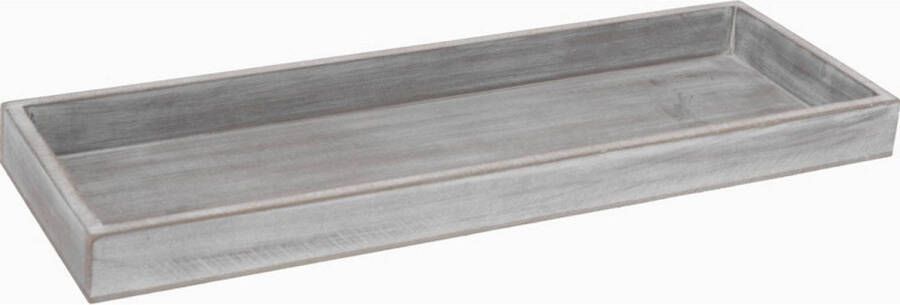 Merkloos Rechthoekige grijze kaarsenplateau kaarsenbord van hout 14 x 40 cm onderbord kaarsenbord onderzet bord voor kaarsen Dienbladen