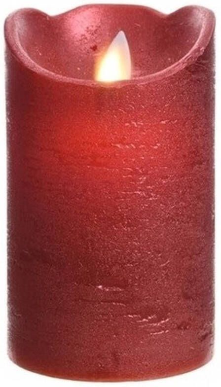 Merkloos Kerst rode nep kaars met led-licht 12 cm LED kaarsen