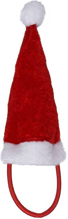 Merkloos Mini kerstmuts haar elastiek 12 cm Kerstmutsen