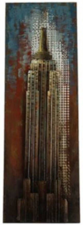 Merkloos Non-Branded schilderij Empire State Retraw 120 cm nikkel bruin