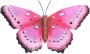 Merkloos Tuindecoratie vlinder van metaal roze zwart 37 cm Metalen schutting decoratie vlinders Dierenbeelden tuindecoratie - Thumbnail 1