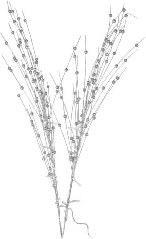 Merkloos Zilveren glitter kunstbloemen kunsttak 76 cm met LED verlichting Kunstbloemen