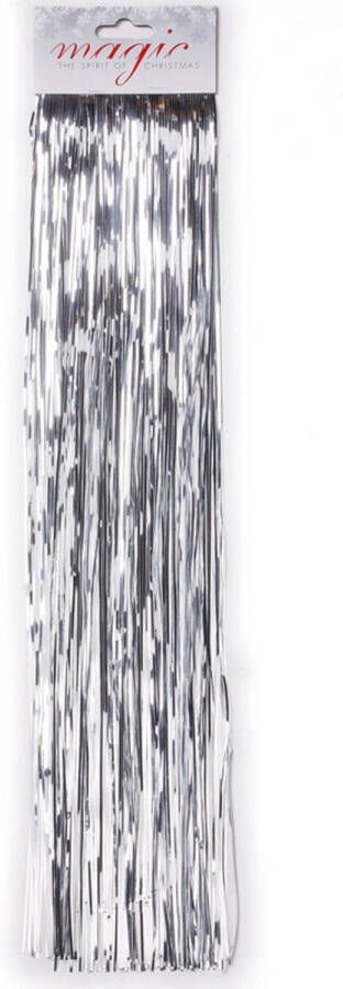 Merkloos Zilveren kerstboom versiering lametta haar 50 cm Engelenhaar
