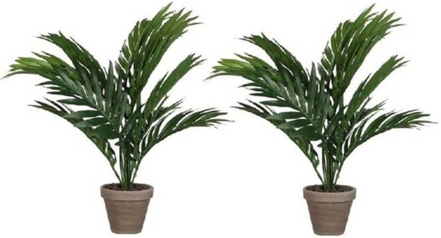 Mica Decorations 2x Areca palm kunstplanten groen 40 cm in pot Kunstplanten