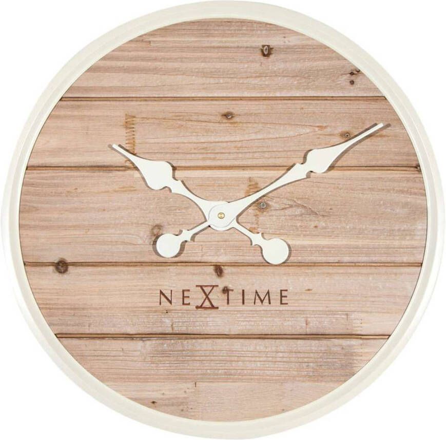 NeXtime  wandklok Plank - wit