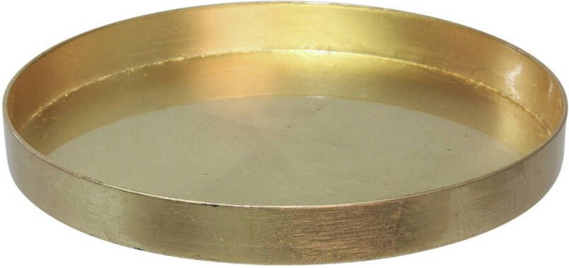 Othmar Decorations Kaarsenbord-plateau goud kunststof rond D27 cm Kaarsenonderzetter Kaarsenplateaus