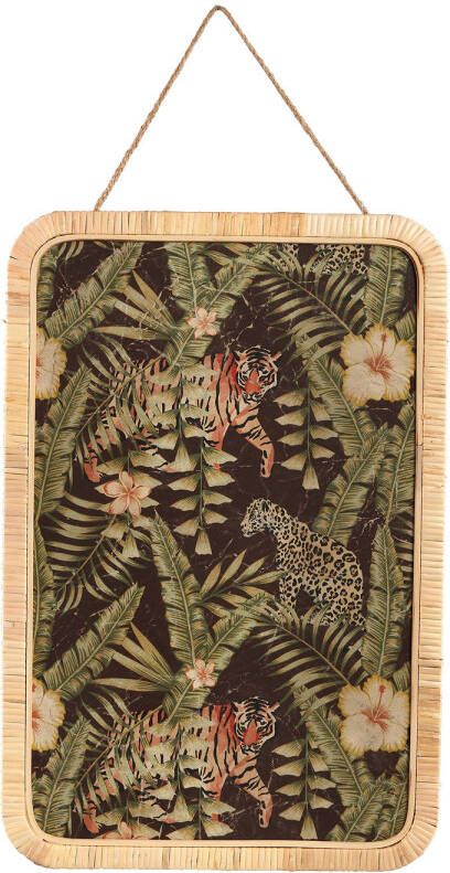 Ptmd Collection PTMD Aila Zwart papier schilderij bladeren met
