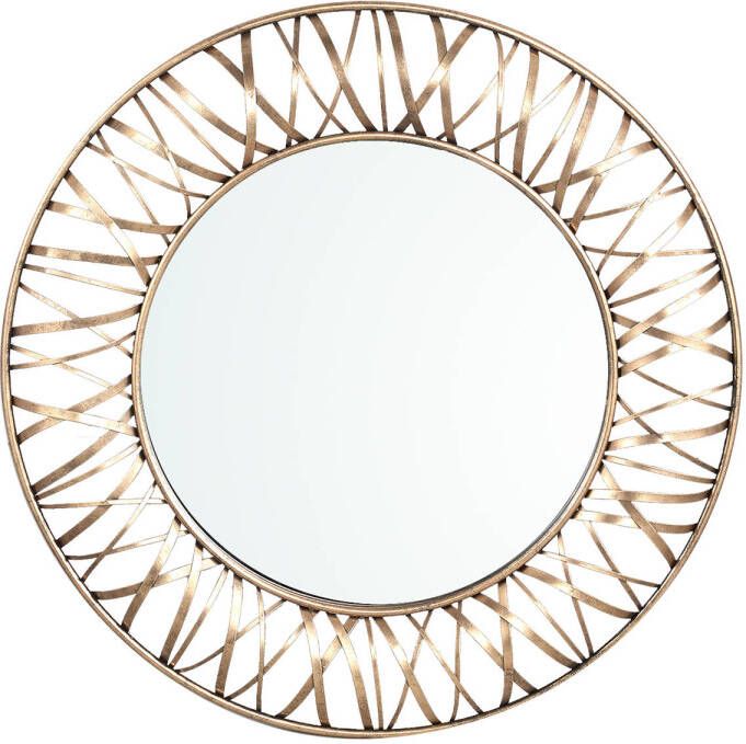 Ptmd Collection PTMD Eresa Gold iron mirror wide spray border round L