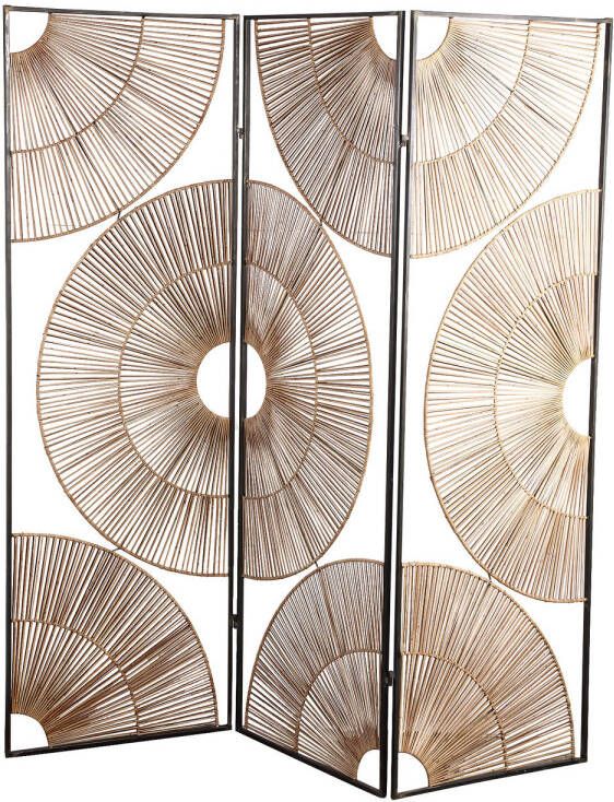 Ptmd Collection PTMD Essin Natural metal roomdivider rattan circles